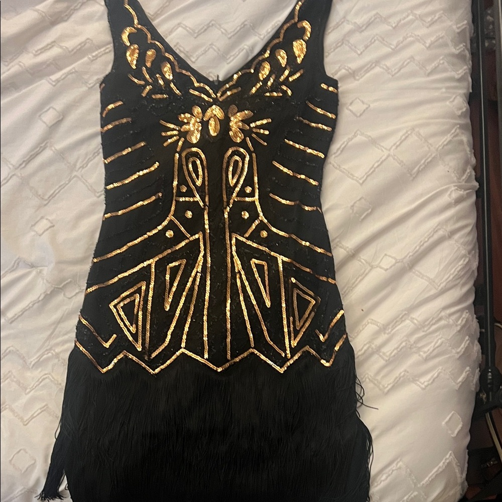 Elegant Black and Gold Dress